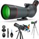 20-60X65 Spotting Scope with Full Size Tripod, Phone Adapter, Controller and Cle