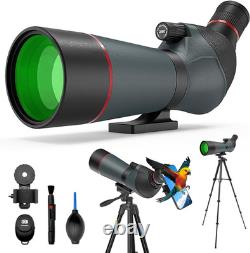 20-60x65 Spotting Scope with Full Size Tripod, Phone Adapter, Controller and Cle