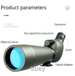 20-60x80 Dual Speed Spotting Scope BAK4 FMC Waterproof, Complete Kit with Tripod