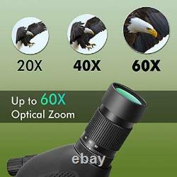 20-60x80 HD Spotting Scopes with Tripod 45-Degree Eyepiece Waterproof Angled