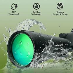 20-60x80 HD Spotting Scopes with Tripod 45-Degree Eyepiece Waterproof Angled