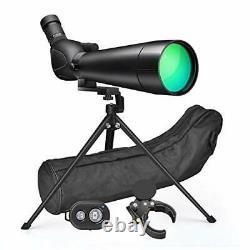 20-60x80 HD Spotting Scopes with Tripod 45-Degree Eyepiece Waterproof Angled