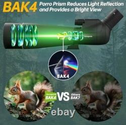 25-75X80 Spotting Scope with Tripod BAK4 High Definition Waterproof Spotter
