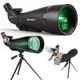 25-75x100 Spotting Scope, BAK4 FMC Waterproof Spotter Scope with Tripod Phone