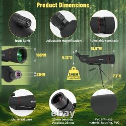 25-75x100 Spotting Scope, BAK4 FMC Waterproof Spotter Scope with Tripod Phone