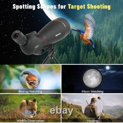 25-75x100 Spotting Scope, BAK4 FMC Waterproof Spotter Scope with Tripod Phone