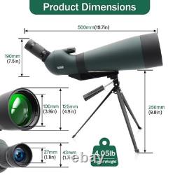 25-75x100 Spotting Scopes, Spotter Scope with Metal Tripod, BAK4 for Bird Watchi