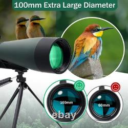 25-75x100 Spotting Scopes, Spotter Scope with Metal Tripod, BAK4 for Bird Watchi