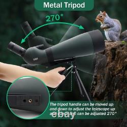 25-75x100 Spotting Scopes, Spotter Scope with Metal Tripod, BAK4 for Bird Watchi