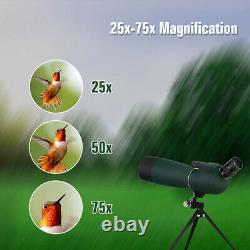 25-75x70mm Hunting Spotting Scope BAK4 Prism Monocular Zoom Telescope + Tripod