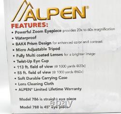 Alpen 20-60x80 Waterproof Spotting Scope Model 788 Open Box