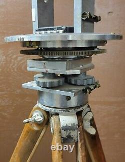 Antique Wood Surveyor Tripod Transit Level Converted to Spotting Scope Stand