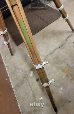 Antique Wood Surveyor Tripod Transit Level Converted to Spotting Scope Stand