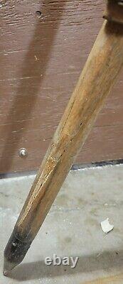 Antique Wood Surveyor Tripod Transit Level Converted to Spotting Scope Stand