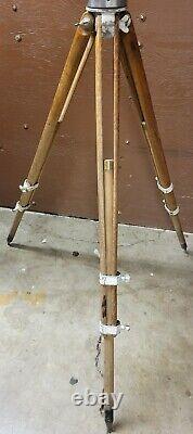 Antique Wood Surveyor Tripod Transit Level Converted to Spotting Scope Stand