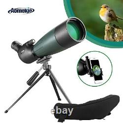 Aomekie 20-60X80 Waterproof Spotting Scope BAK4 FMC Fieldscope with Tripod Bag