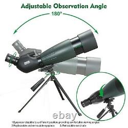 Aomekie 20-60X80 Waterproof Spotting Scope BAK4 FMC Fieldscope with Tripod Bag