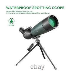 Aomekie 20-60X80 Waterproof Spotting Scope BAK4 FMC Fieldscope with Tripod Bag