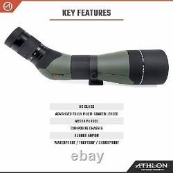 Athlon Optics Argos 20-60×85 HD 45 Degree Spotting Scope and Wearable4U Bundle