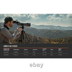 Athlon Optics Argos 20-60x85 HD Spotting Scope, Straight Angle + Tactical Kit