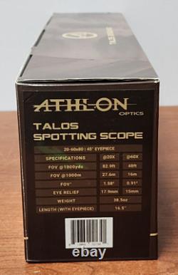 Athlon Optics Talos 20-60x80 Outdoor Hunting Spotter Scope Black/Desert Tan NEW