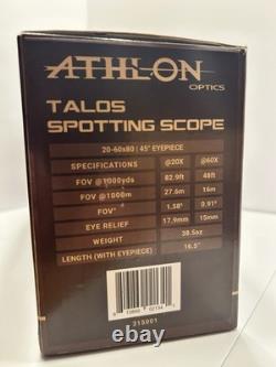 Athlon Talos 20-60x80mm Angled Spotting Scope Open Box (New, Never Used)