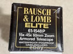 BAUSCH & LOMB Elite. 15x-45x 60mm Zoom Spotting Scope Armored Telescope