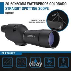 Barska 20-60x60mm Zoom Colorado Waterproof Spotting Scope Case Tripod CO11502