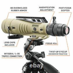 Bushnell 8-40x60 LMSS2 Spotting Scope. 8-40x60mm TREMOR4 Reticle, FDE. ET884060T