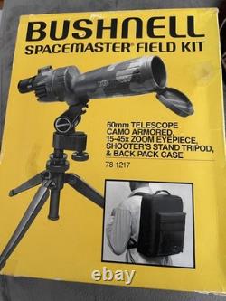 Bushnell Spacemaster Camo Armored Field Kit 60mm Spotting Scope Tripod Case Zoom
