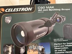 Celestron MAK 90mm Spotting Scope + Plus 8mm-24mm Zoom Lens + iPhone mount