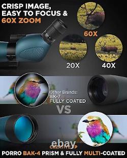 Creative XP Spotting Scopes for Hunting Waterproof Scope, Green HD 20-60x80mm