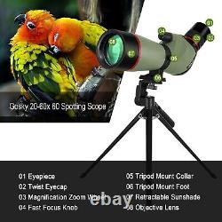 Gosky 20-60x60 Spotting Scope for Hunting, Target Shooting & Bird Watching