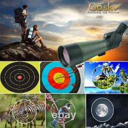 Gosky 20-60x80 Porro Prism Spotting Scope Target Shooting Hunting Bird Watching