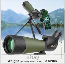 Gosky Flagship DiamondEdge 2060x80 Spotting Scope with Tripod, Carrying Bag