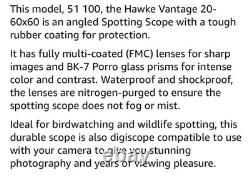 Hawke Vantage 20-60x60mm (60 mm) Angled Spotting Scope w Tripod and Case