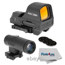 Holosun HS510C Red Dot Sight + HM3X 3X Magnifier + 3 Coin Batteries + Lens Cloth