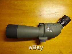 Kowa TSN-601 60mm Angled spotting scope with 2 lenses, hard case, and soft case