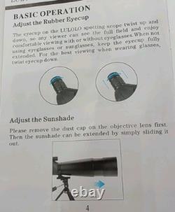 LULOLO 30-90x92 UHD High Power Spotting Scope With Tripod & Phone Adapter Green