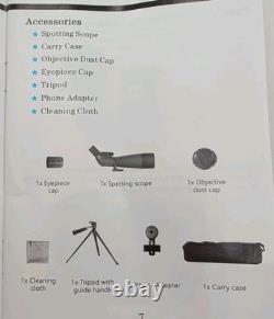 LULOLO 30-90x92 UHD High Power Spotting Scope With Tripod & Phone Adapter Green