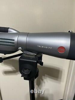 Leica Televid 77 Professional Spotting Scope mounted on high quality tripod