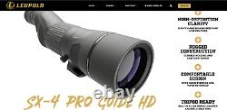 Leupold SX-4 Pro Guide HD 20-60x85mm Straight Spotting Scope (177598)