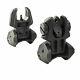 MEPROLIGHT FRBS M4D Self-Illuminated Flip Backup Sights, 4 Rear Dots Black