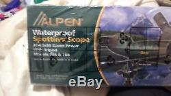 Never Opened Alpen Waterproof Spotting Scope. 20-60x80 Zoom Power with Tripod