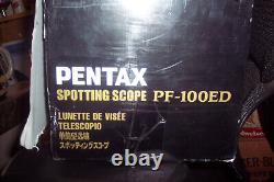 New open box Pentax pf100ed waterproof straight thru spotting scope