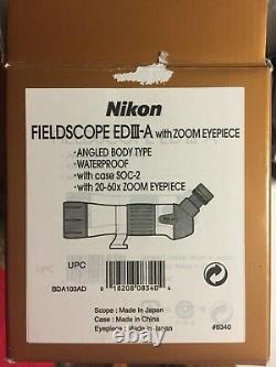 Nikon FieldScope EDIII-A with 20-60X Eyepiece, Waterproof, Angled Body, Case