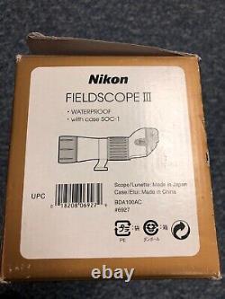 Nikon Fieldscope III Straight Spotting Scope 24x Wide Eyepiece with Case in Box