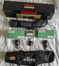 Pentax PF-80ED Spotting scope with 3 eyepieces. Great shape