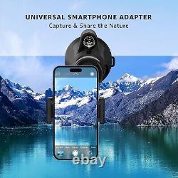 Python 12x52 Range Master Ultra HD Monocular + Smartphone Adapter + Leather Bag