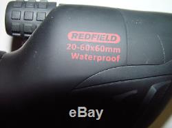 Redfield Rampage 20-60 x 60mm Spotting Scope 20-60x Zoom & Case, Tripod, ++++